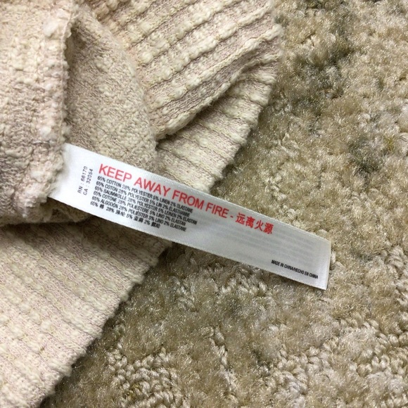 Free People Beach Knit Floppy Collar ribbed Jacket Sweater Cardigan XS - Picture 7 of 9